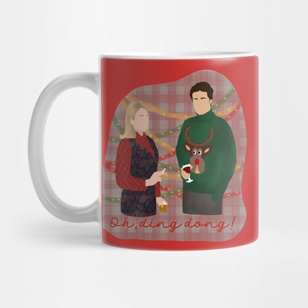 Bridget Jones and Mr Darcy Christmas Jumper by rachaelthegreat